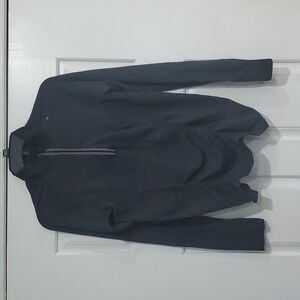 Athleta black ruched mock neck quarter zip long sleeve size Medium